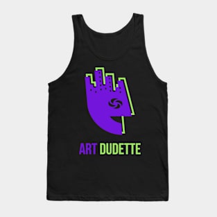 Art Dudette In Purple And Lime Tank Top